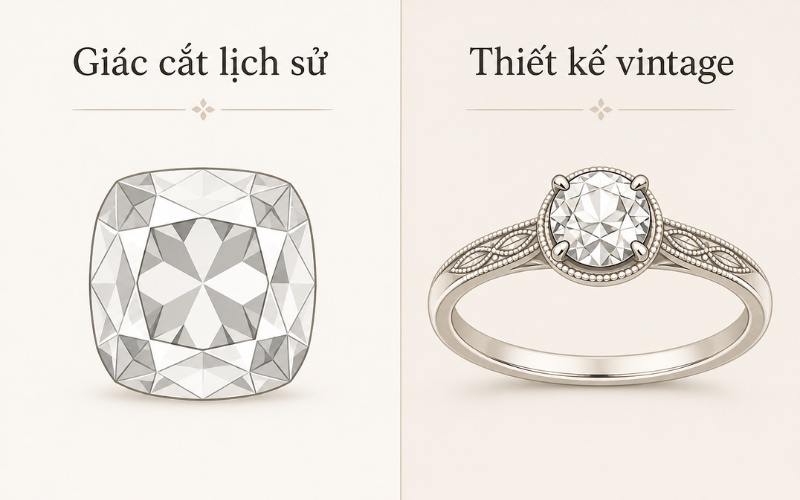 Phân biệt giác cắt cổ điển theo lịch sử chế tác và thiết kế mang tinh thần vintage