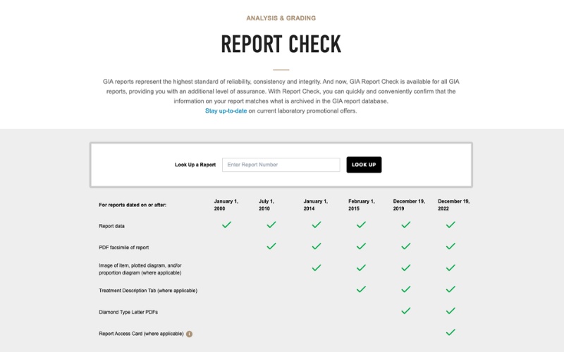 Cổng tra cứu report check của GIA
