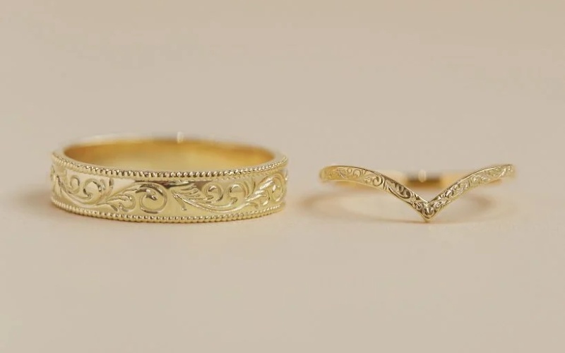 Thân nhẫn chạm khắc hoạ tiết vintage