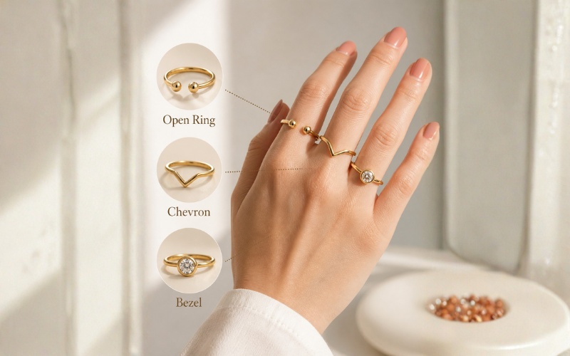 Các kiểu nhẫn nữ đẹp hiện đại