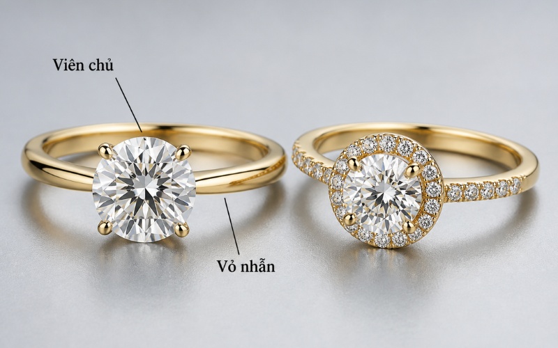Nhẫn đính hôn kim cương 12 ly sang trọng và nổi bật