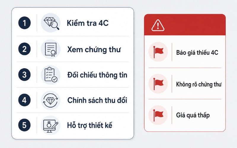 Checklist tư vấn mua kim cương 15 ly kiểm định GIA