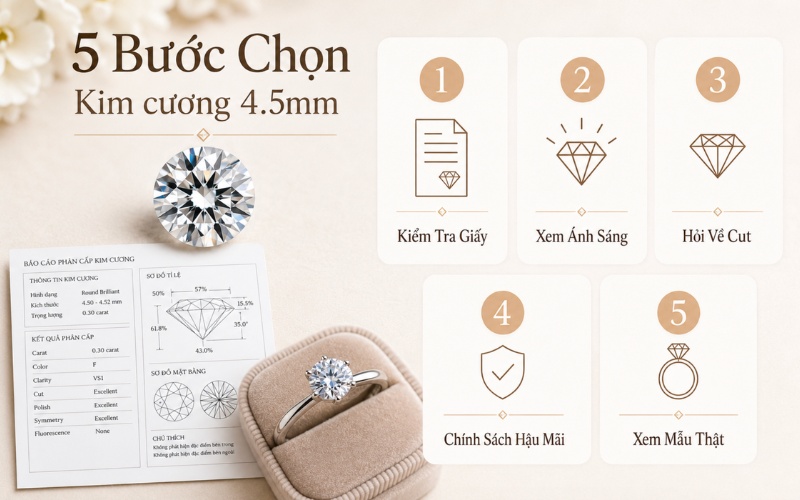 Checklist mua kim cương 4ly5 uy tín