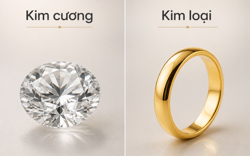Phân biệt kim cương và kim loại