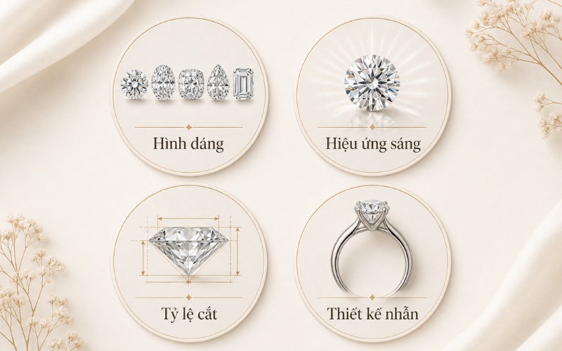 4 yếu tố ảnh hưởng đến cảm nhận kim cương