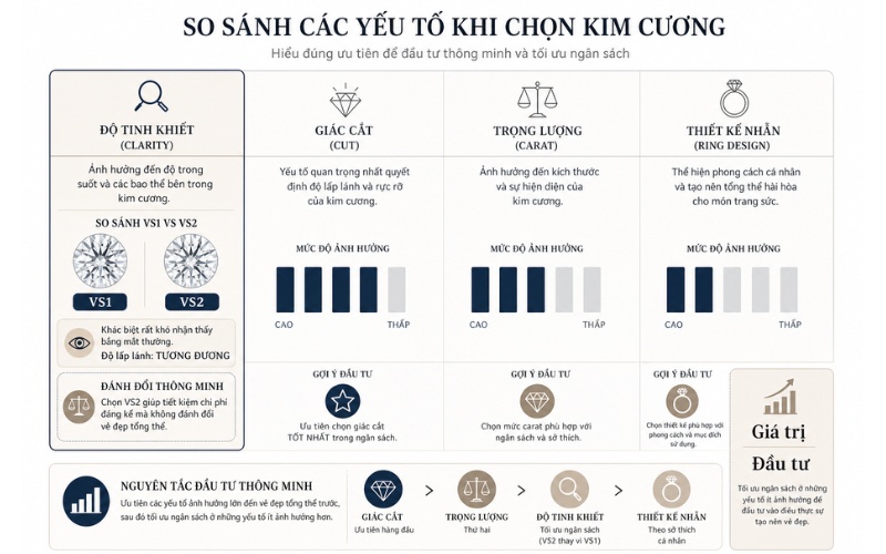 Biểu đồ phân bổ ngân sách cho kim cương và nhẫn