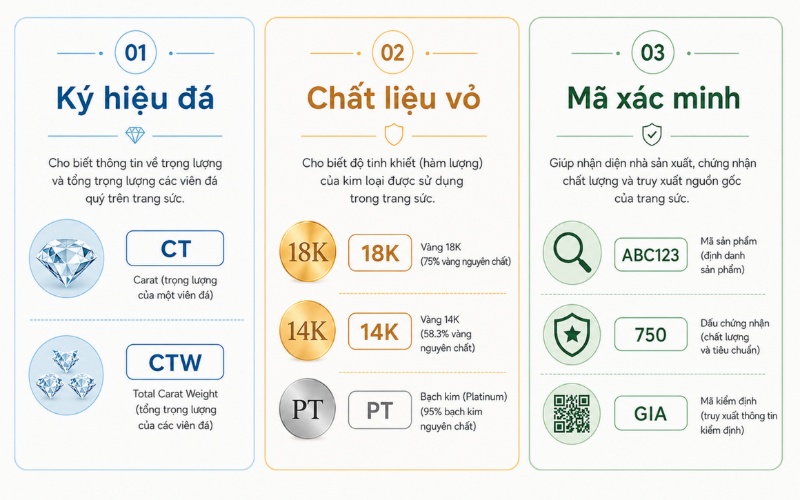 3 nhóm ký hiệu kim cương phổ biến trên nhẫn cưới và nhẫn đính hôn