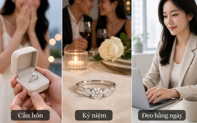 Chọn mẫu nhẫn kim cương đẹp theo mục đích sử dụng