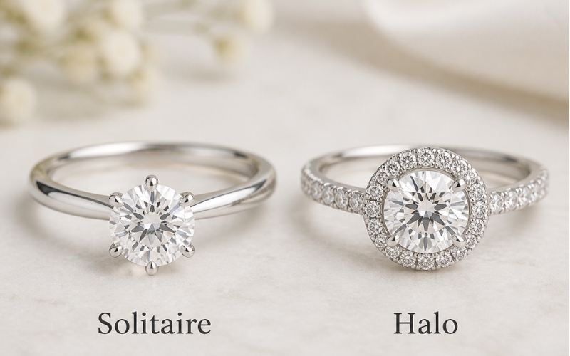 Solitaire và halo là hai phong cách thiết kế kinh điển