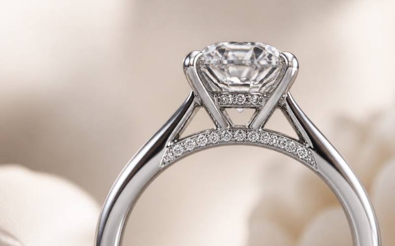 Nhẫn hidden halo dễ tích tụ bụi bẩn ở phần chân đá