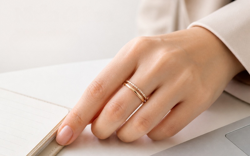 Nhẫn nữ đính đá nhỏ phù hợp phong cách nữ tính và nhẹ nhàng
