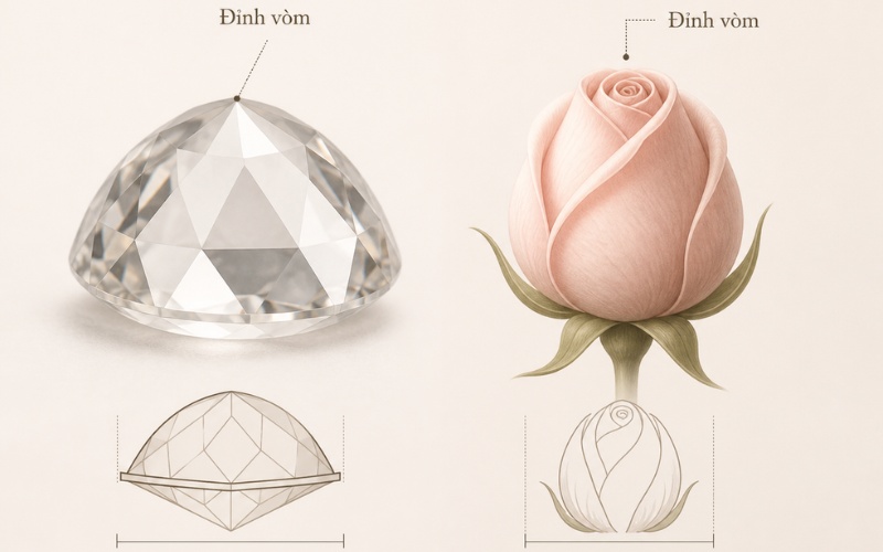 Nguồn gốc tên gọi Rose cut trong trang sức cổ điển