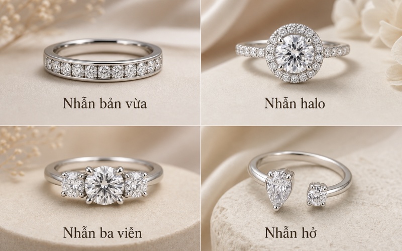 Các kiểu nhẫn phù hợp với tay gầy