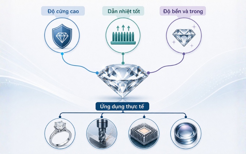 Các đặc tính chính của kim cương