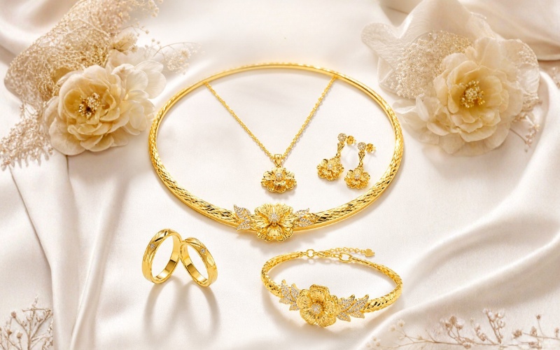 Bộ vàng cưới đầy đủ thường gồm 5 món