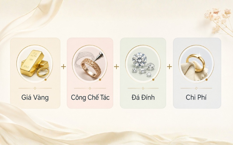 Các thành phần cấu tạo nên giá vàng trang sức