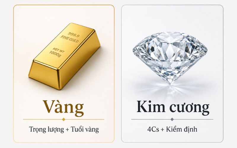 Các yếu tố quyết định giá vàng và kim cương