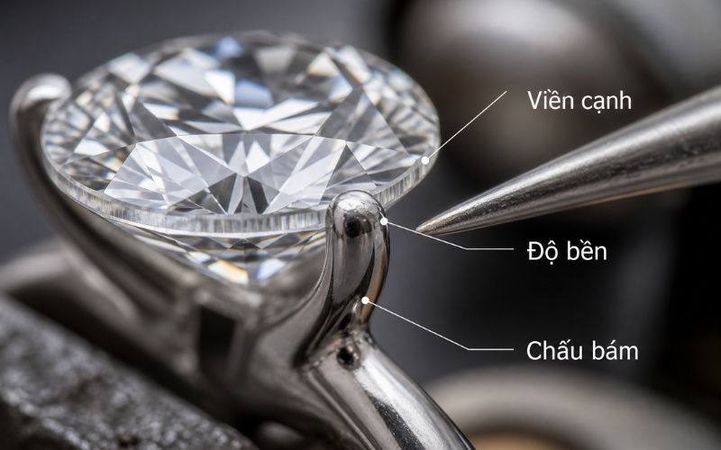 Vai trò viền cạnh kim cương trong đính chấu và độ bền