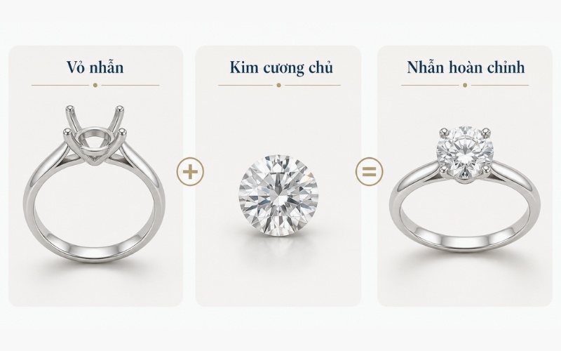 Phân biệt vỏ nhẫn và mẫu nhẫn hoàn thiện