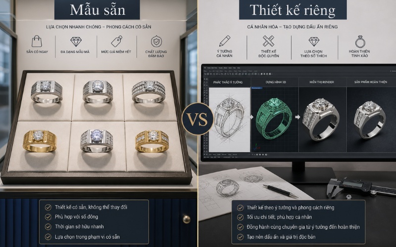 Trường hợp chọn mẫu có sẵn và mẫu thiết kế riêng