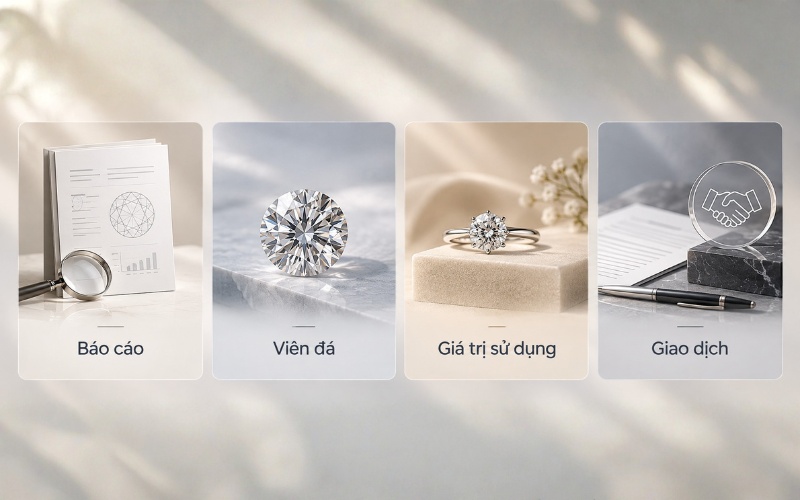 Các yếu tố cần kiểm tra trước khi mua kim cương có báo cáo AGS