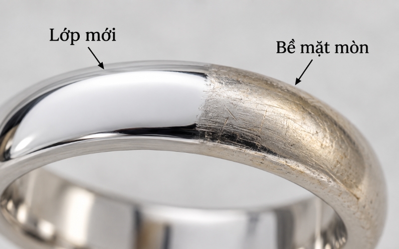 Vàng trắng bị ngả vàng khi lớp Rhodium mòn