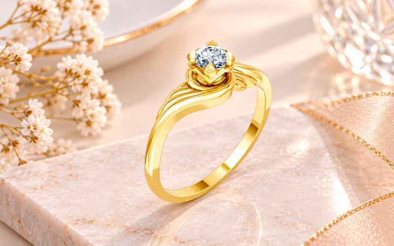 Nhẫn kim cương R368 Hermes với đai cánh độc đáo