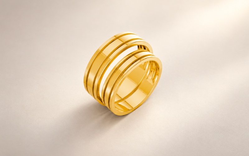 Nhẫn cưới A223 thiết kế rãnh đôi nổi bật