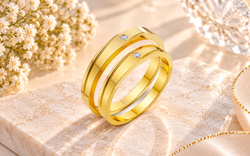 Nhẫn cưới TG3 thiết kế rãnh xẻ độc đáo