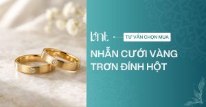 Top 5 nhẫn cưới vàng trơn đính hột bền đẹp cho cặp đôi