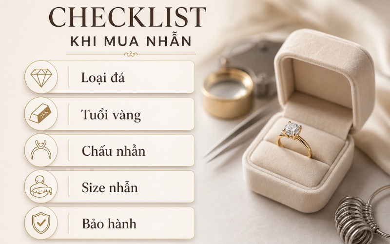 Checklist mua nhẫn cầu hôn dưới 5 triệu