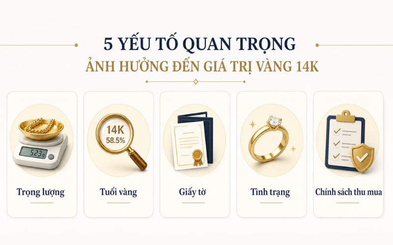 5 yếu tố ảnh hưởng trực tiếp đến giá thu mua vàng 14K