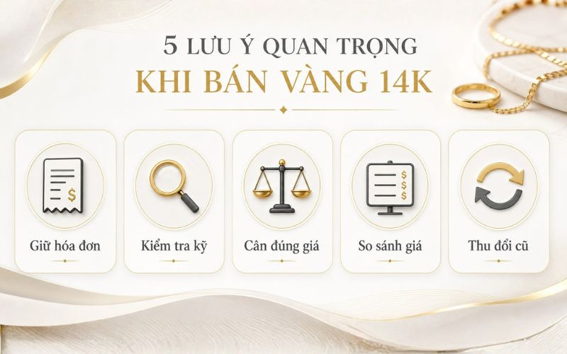 Các lưu ý khi bán vàng 14K